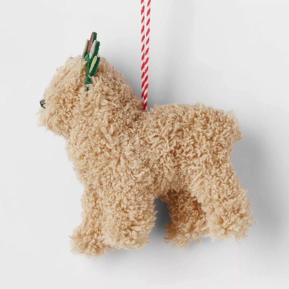 Goldendoodle Dog Headband Ornament Felted Wool Target Wondershop New